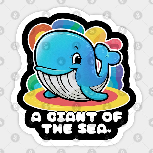 Cute Blue Whale Sticker by Estrella Design